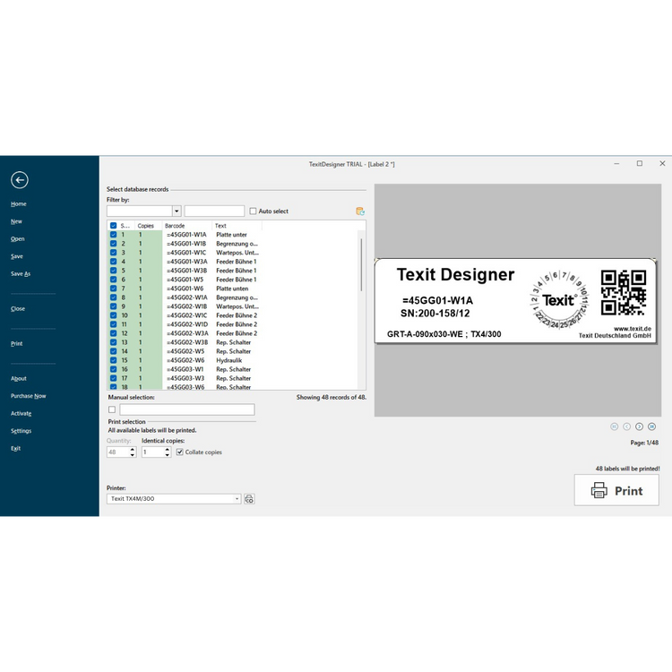 Program do etykietowania Texit Designer 11