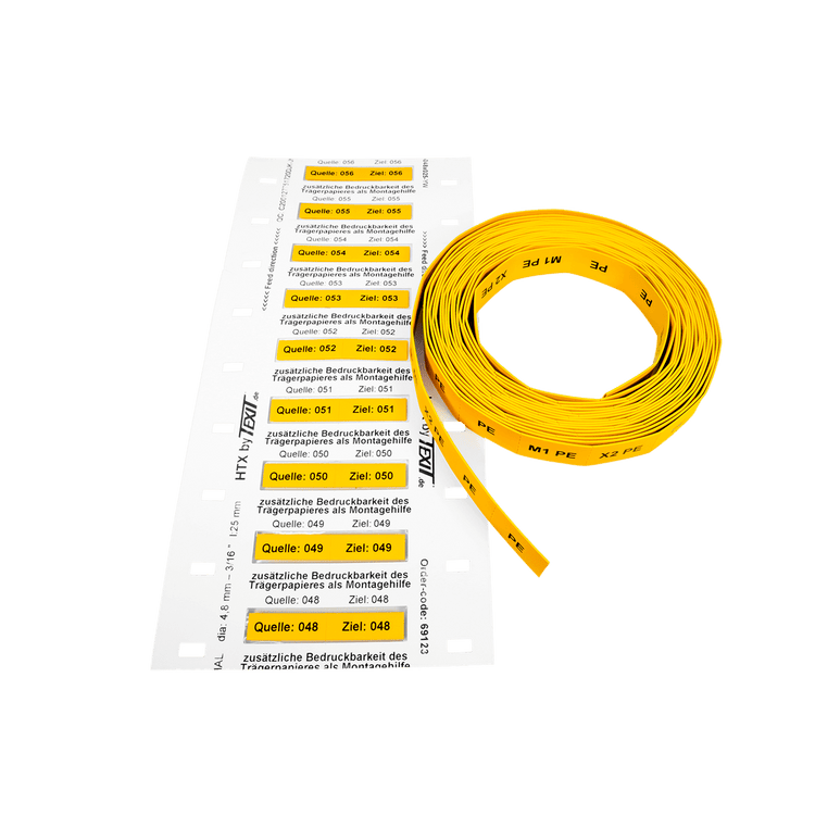 Znacznik HTX-S3 do rękawów termokurczliwych, gotowy, na rolce i taśmie